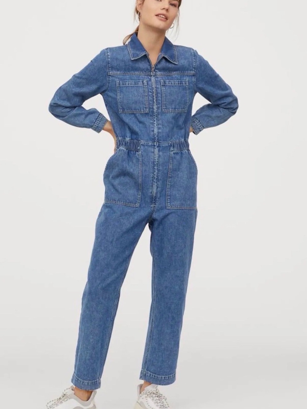H&M Midwash Denim Jumpsuit - Blue size 6